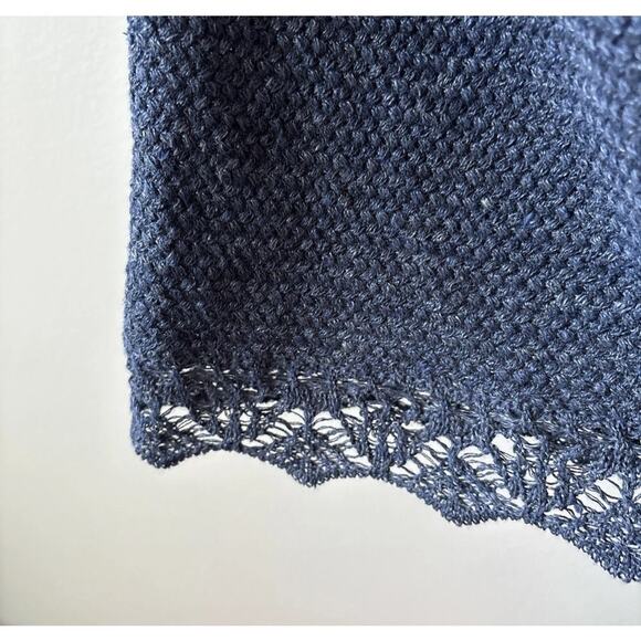 Ralph Lauren Collection Purple Label Ruffle Hem Linen Pencil Skirt Blue Lace M - Picture 12 of 13